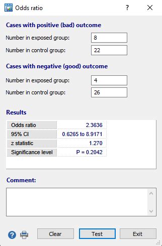 medcalc odds ratio|Odds Ratio .